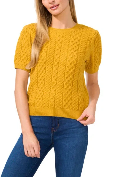 Cece Cable Stitch Short Sleeve Sweater