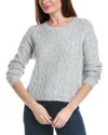 Cece Cable Stitch Sweater In Gray