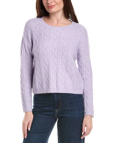 Cece Cable Stitch Sweater In Purple