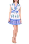 Cece Cap Sleeve Minidress In Blue