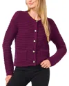 Cece Women's Textured Knit Patch Pocket Cardigan In Pickled Beet