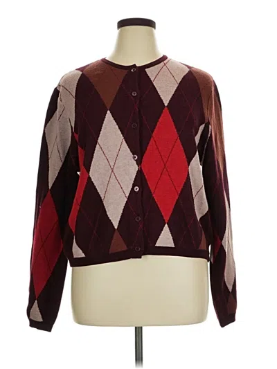 Pre-owned Cece Cardigan Sweater In Burgundy