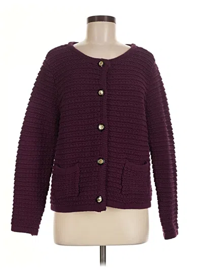 Pre-owned Cece Cardigan Sweater In Burgundy
