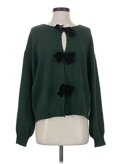 Pre-owned Cece Cardigan Sweater In Green