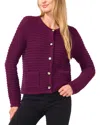 Cece Women's Textured Knit Patch Pocket Cardigan In Multi