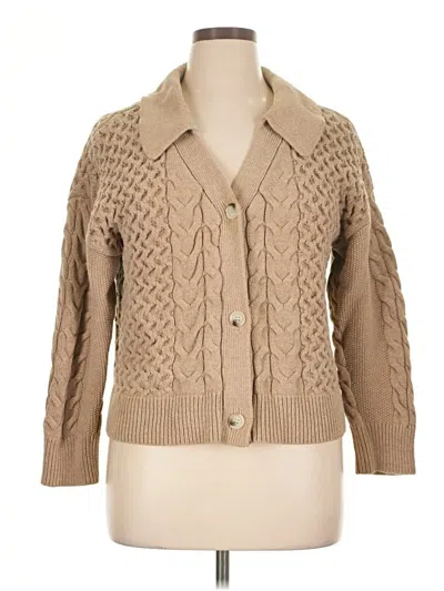 Pre-owned Cece Cardigan Sweater In Tan