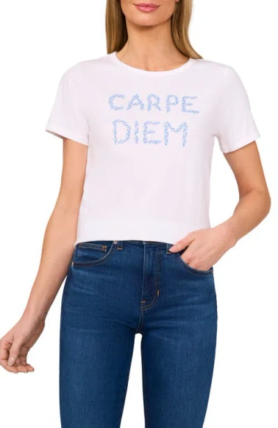 Cece Carpe Diem Cotton T-shirt In Ultra White