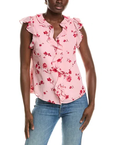 Cece Cascading Ruffle Detailed Top In Multi