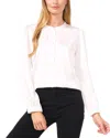 Cece Button Front Blouse In White