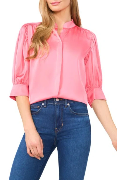CECE CECE CHARMEUSE BUTTON-UP TOP