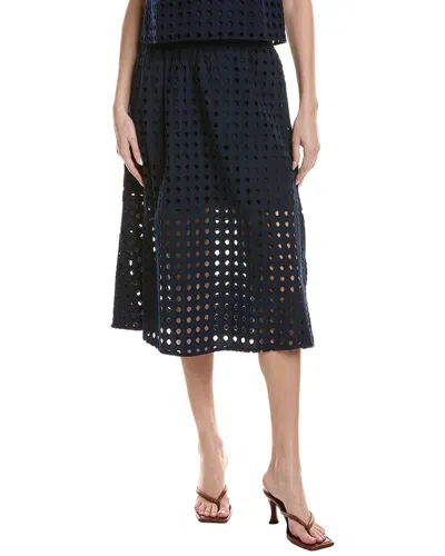 Cece Circle Eyelet Midi Skirt In Animal Print