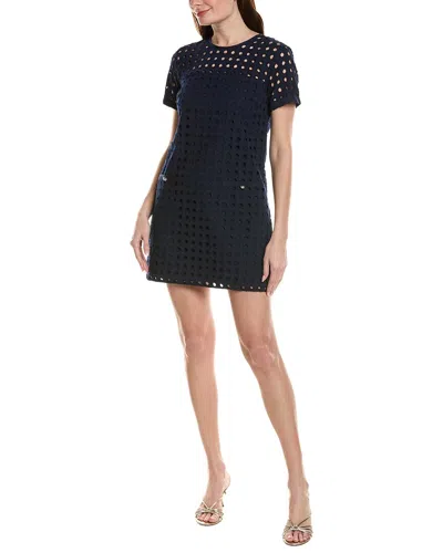Cece Circle Eyelet Shift Dress In Black