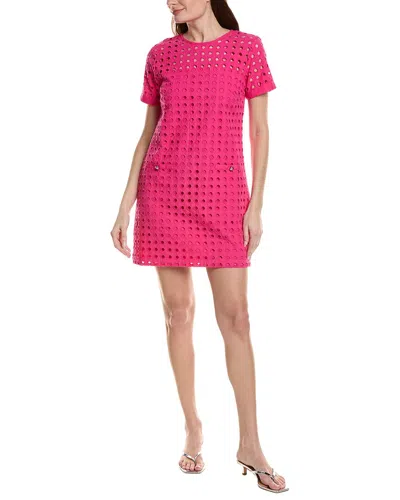 Cece Circle Eyelet Shift Dress In Pink
