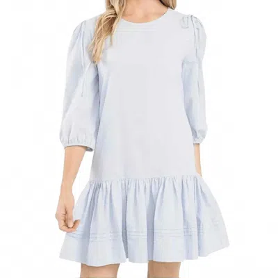Cece Clip Dot Ruffled Dress In Blue