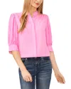 Cece Puff Sleeve Crepe Button-up Shirt In Sweet Pink