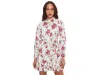Cece Collared Button Down Long Sleeve Ruffle Mini Dress In White