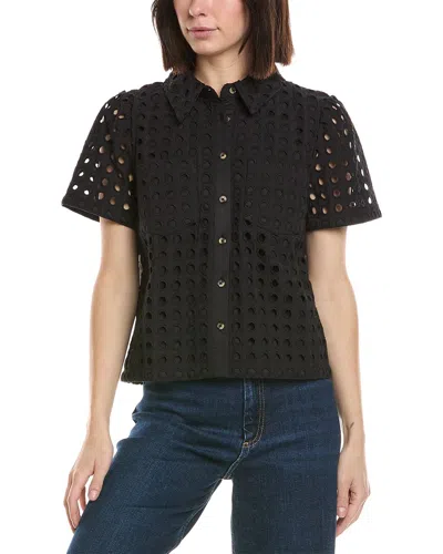 CECE COLLARED BUTTON DOWN SWING TOP
