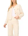 Cece Collarless Eyelet Jacket In Neutral