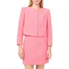 Cece Collarless Tweed Jacket In Pink