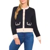 Cece Colorblock Cardigan In Black