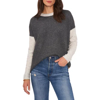 Cece Colorblock Sweater In Jazz Club/ant White/taupe