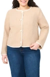 Cece Contrast Trim Jacket In Multi