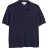 Cece Cotton Blend Polo Sweater In Classic Navy Blue