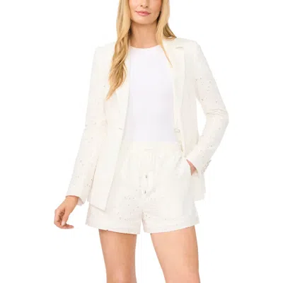 Cece Cotton Eyelet Blazer In White