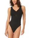 Cece Covered Button One-piece In Black