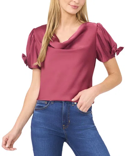 Cece Cowl Neck Bubble Top In Pink