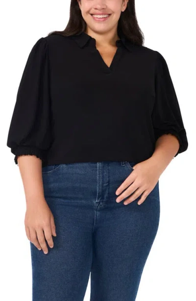 Cece Crepe Knit Top In Rich Black