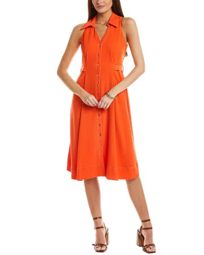 Cece Crepe Shirtdress In Orange