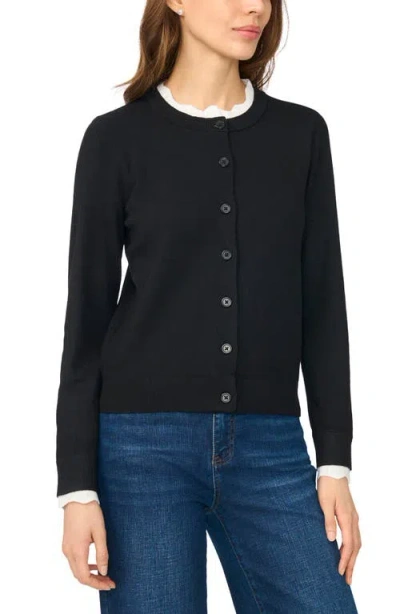 Cece Crewneck Cardigan In Black