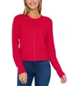 Cece Crewneck Cardigan In Bright Rose
