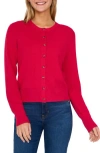 Cece Crewneck Cardigan In Red