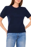 Cece Crewneck Short Sleeve Sweater In Blue