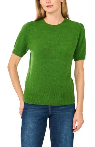 Cece Crewneck Short Sleeve Sweater In Green