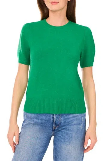 Cece Crewneck Short Sleeve Sweater In Green