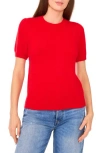 Cece Crewneck Short Sleeve Sweater In Red