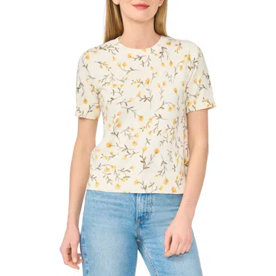 Cece Crewneck Short Sleeve Sweater In White