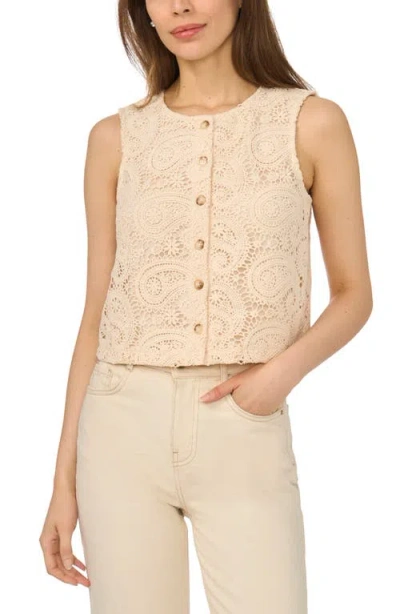 Cece Crochet Vest In Pink