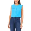 Cece Crop Boxy Vest In Blue