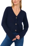 Cece Crop Cardigan In Classic Navy Blue