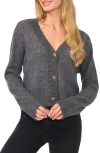 Cece Crop Cardigan In Medium Heather Grey