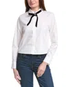 Cece Cropped Bow Top In White