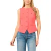 Cece Split Hem Vest In Pink