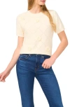 Cece Diamond Stitch Sweater In Cream Yellow
