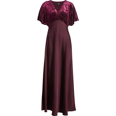 Cece Dolman Sleeve Shirred Maxi Dress In Purple