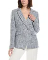 Cece Double Breasted Blazer In Gray