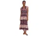 Cece Print Flutter Sleeve Midi Dress In Multi